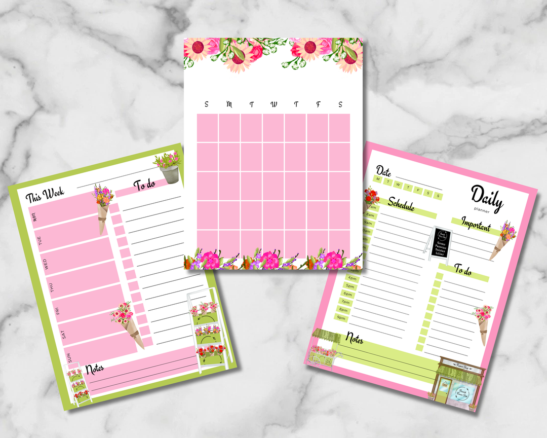 Flower Shop Planner Inserts