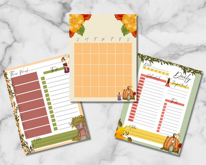 Fall Fairyland Planner Inserts