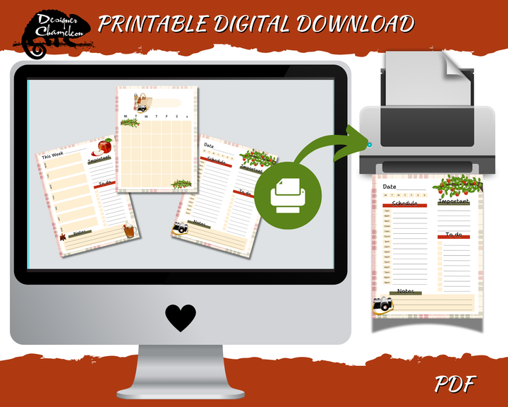 DIGITAL Apple Orchard Afternoon Planner Inserts