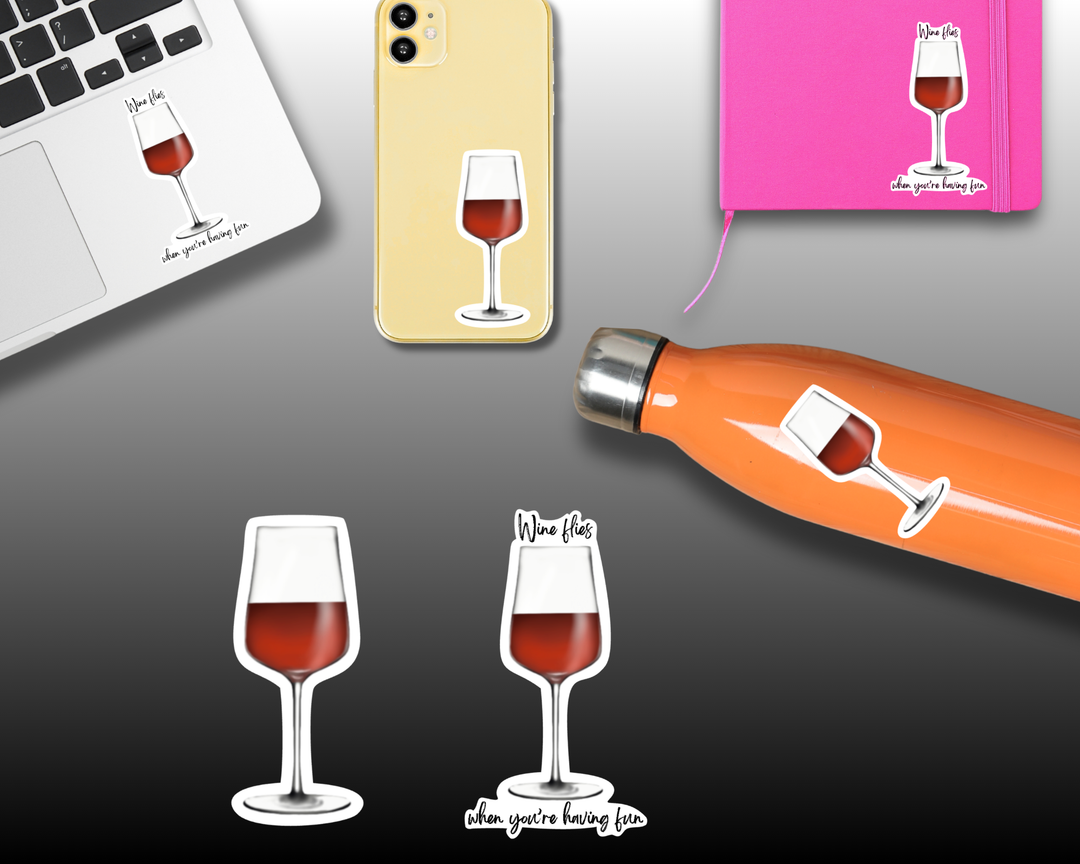 Red Wine Waterproof Vinyl 3" Sticker