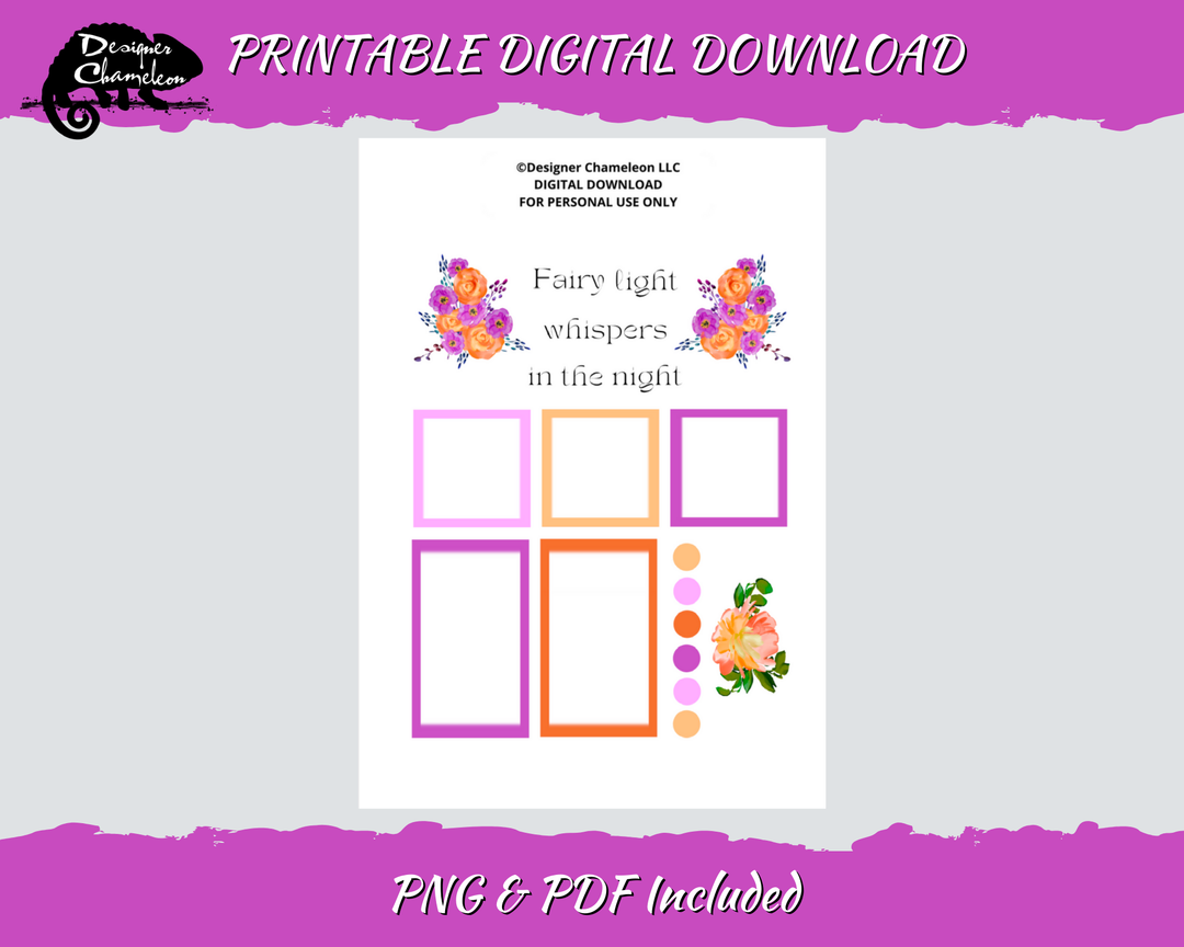 DIGITAL Fairy Light Floral Stickers