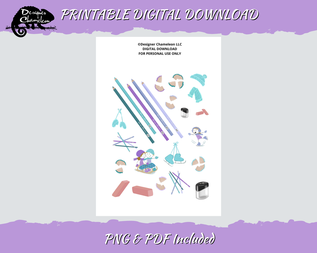 DIGITAL Snow Day Pencil Pals Collection