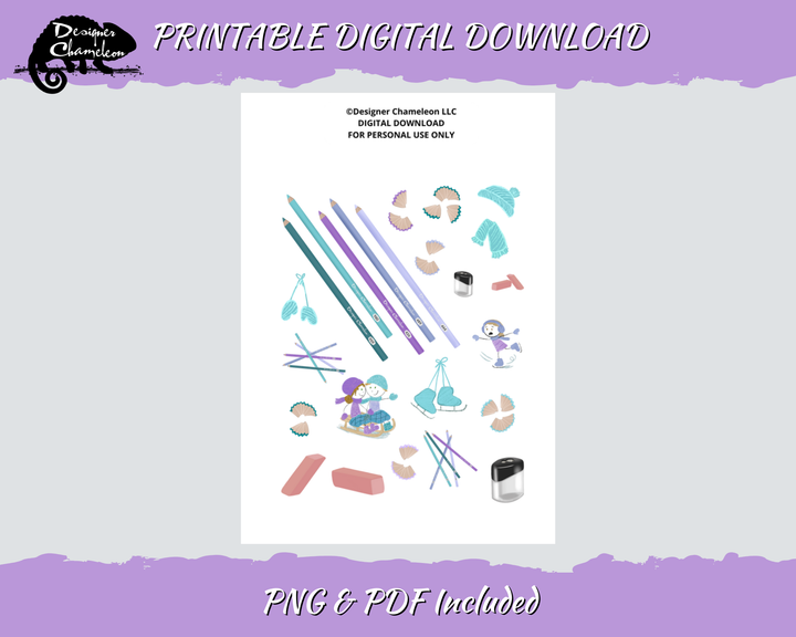 DIGITAL Snow Day Pencil Pals Collection