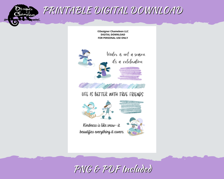 DIGITAL Snow Day Pencil Pals Collection