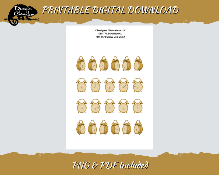 DIGITAL Charming Clocks Sticker Set