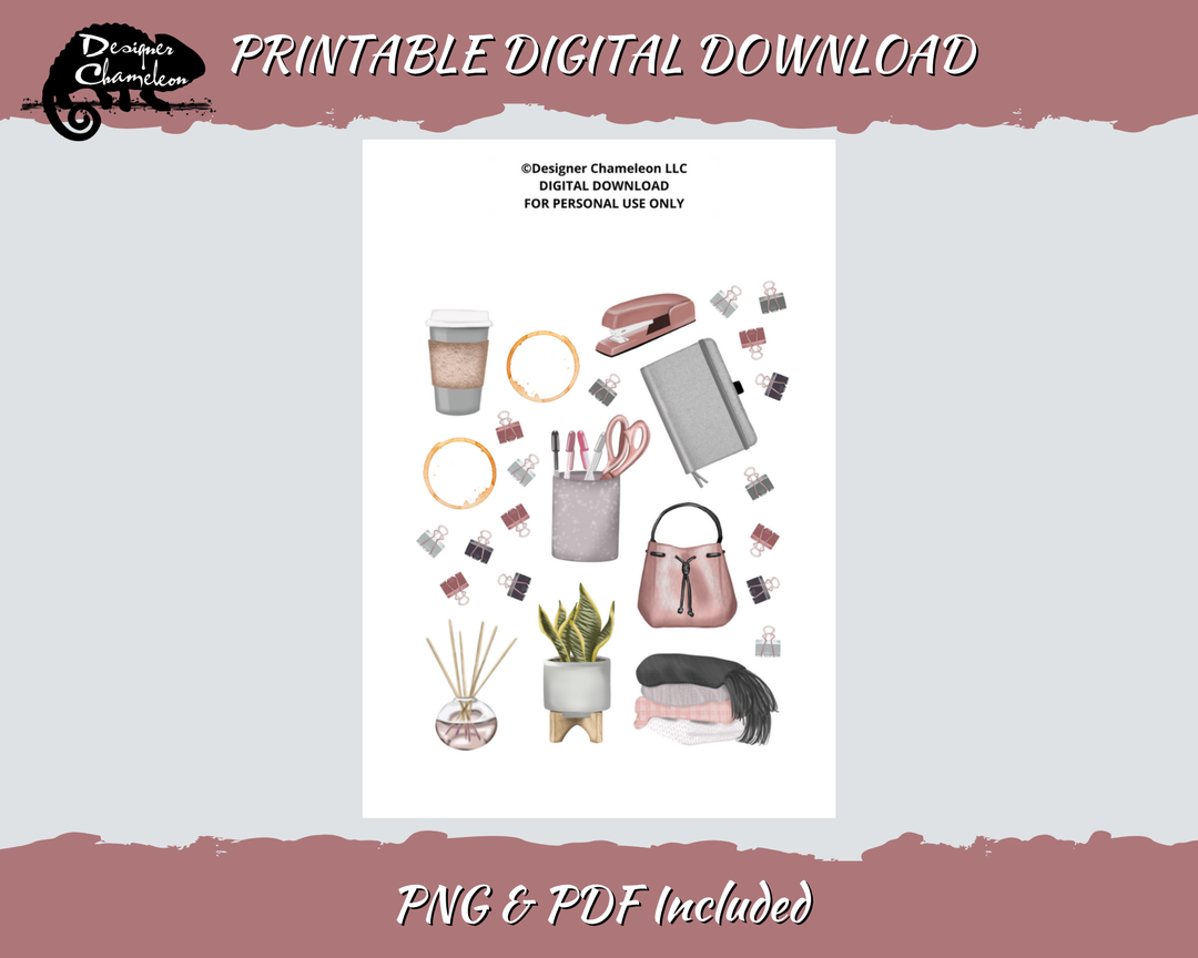 DIGITAL Working From Home Sticker Set
