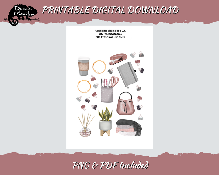 DIGITAL Working From Home Sticker Set