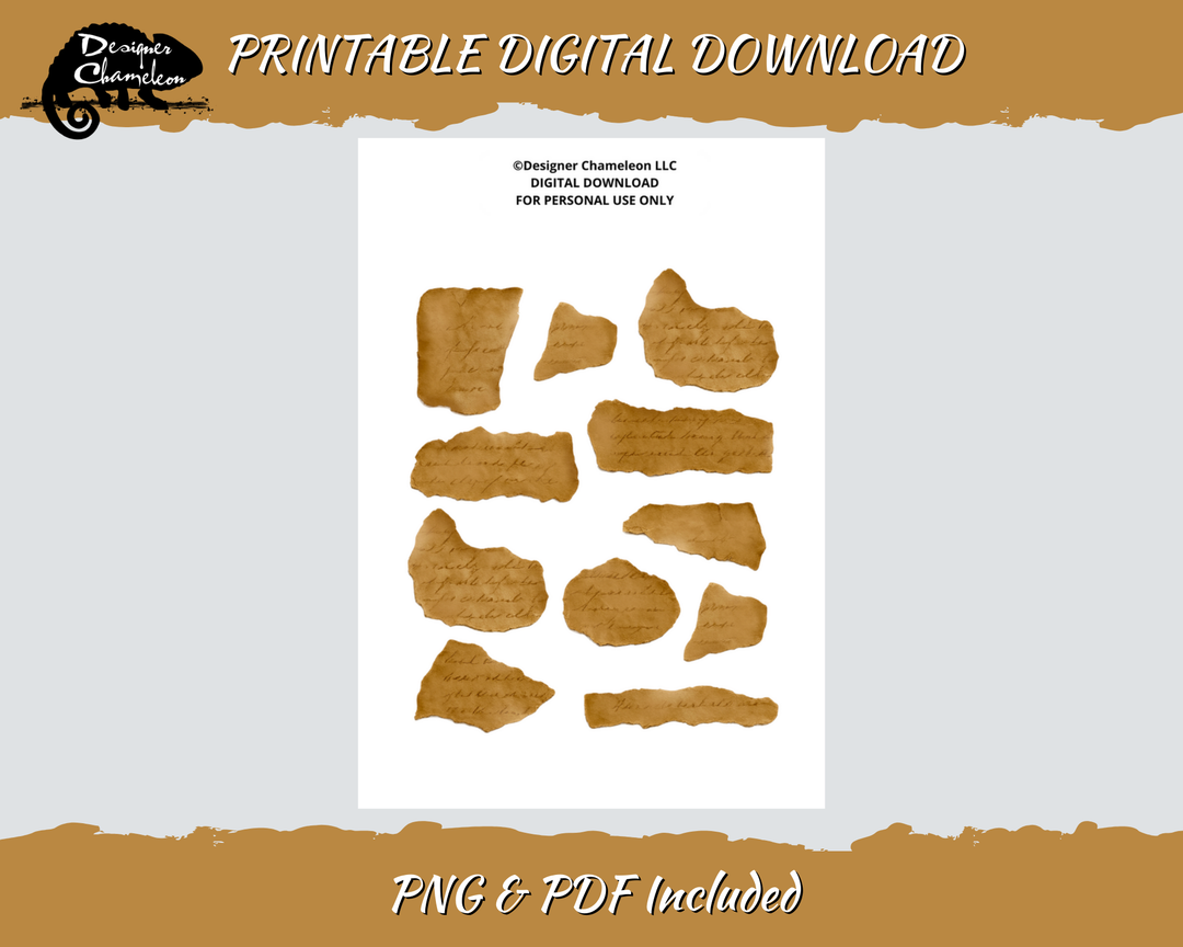 DIGITAL Torn Pages Sticker Set