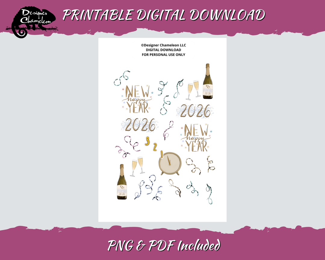 DIGITAL 2026 New Year Sticker Set