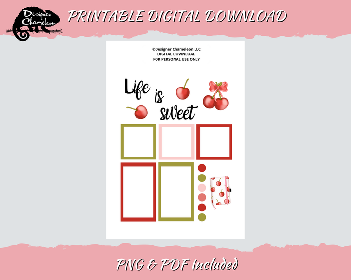 DIGITAL Cherry Style Sticker Set