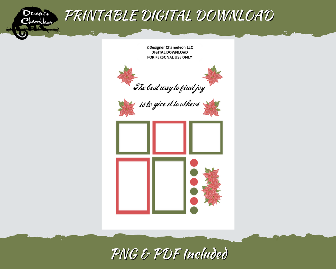 DIGITAL Poinsettia Sticker Set