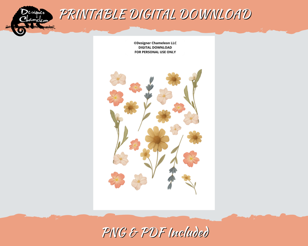 DIGITAL Pressed Florals Sticker Set