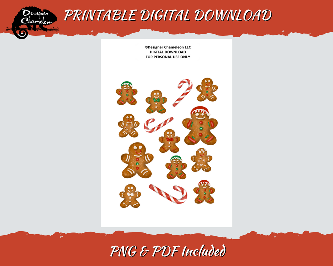 DIGITAL Gingerbread Men Sticker Set