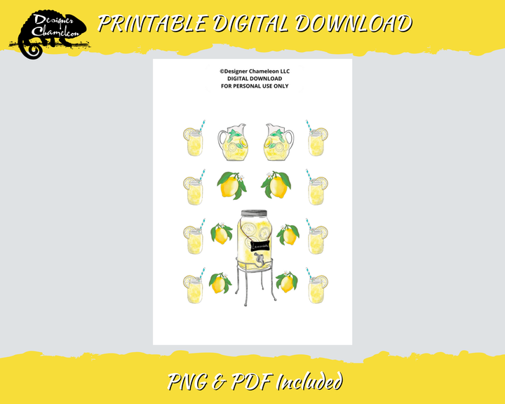 DIGITAL Vintage Lemonade Sticker Set