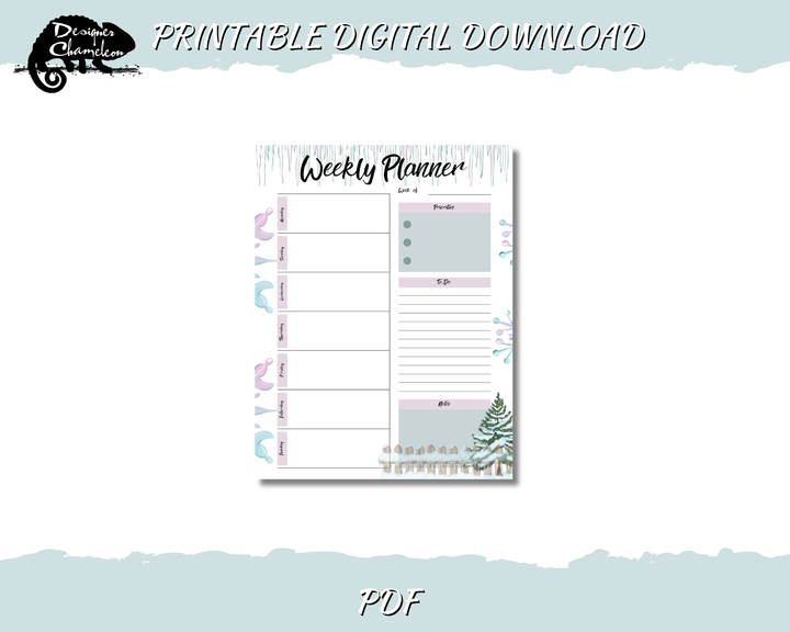 DIGITAL Ice Crystals Planner Inserts