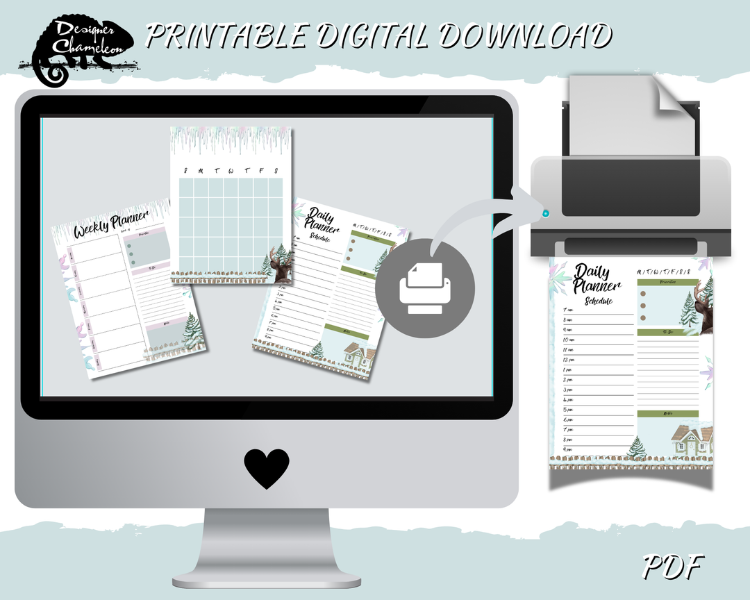 DIGITAL Ice Crystals Planner Inserts