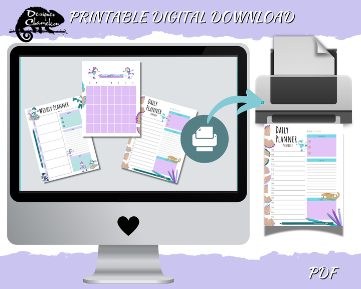 DIGITAL Snow Day Pencil Pals Planner Inserts