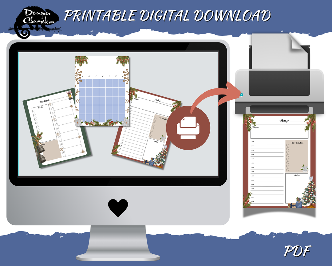 DIGITAL Farmhouse Christmas Planner Inserts