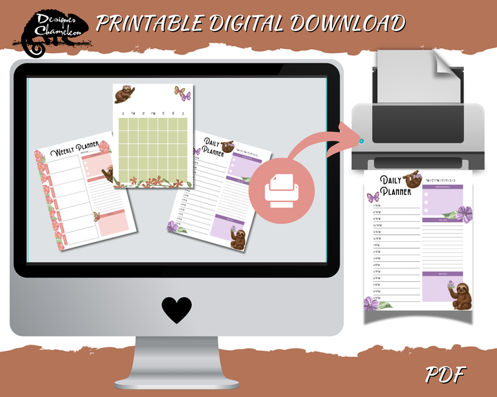 DIGITAL Sweet Sloths Planner Inserts