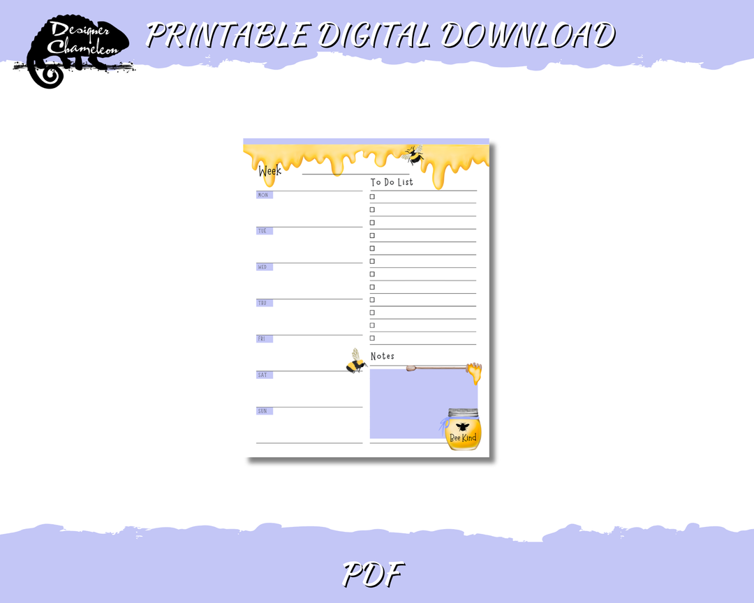DIGITAL Bee Kind Planner Inserts