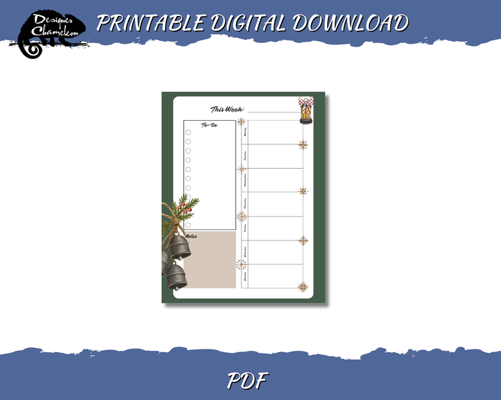 DIGITAL Farmhouse Christmas Planner Inserts