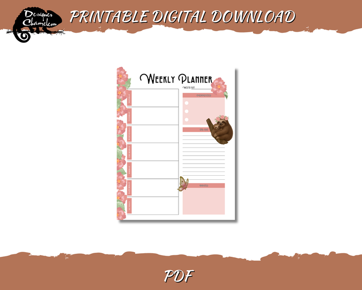 DIGITAL Sweet Sloths Planner Inserts