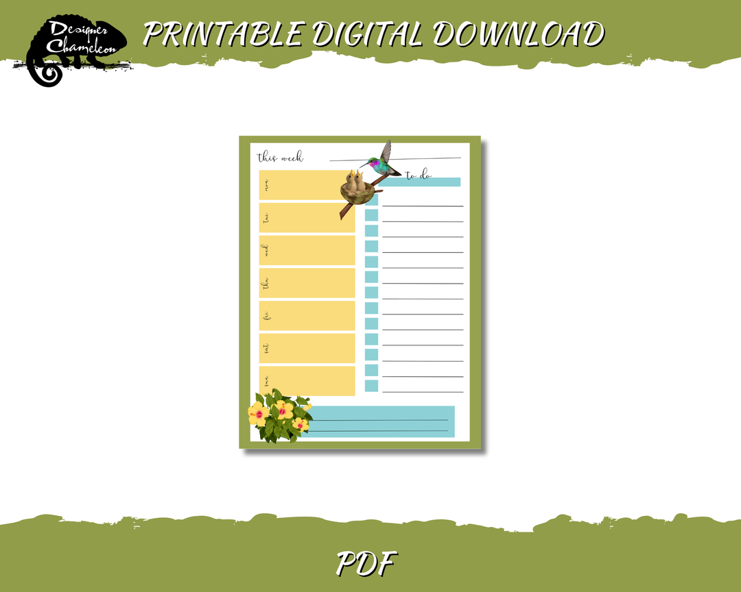 DIGITAL Hummingbirds Planner Inserts