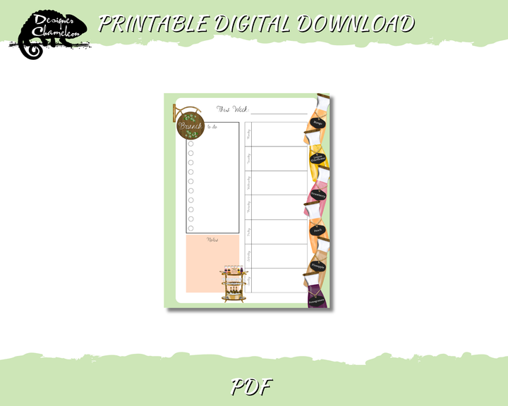 DIGITAL Brunch Planner Inserts