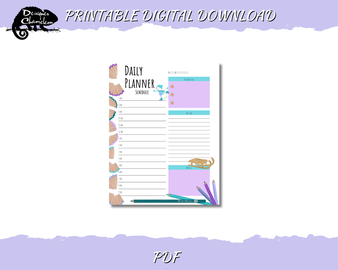 DIGITAL Snow Day Pencil Pals Planner Inserts