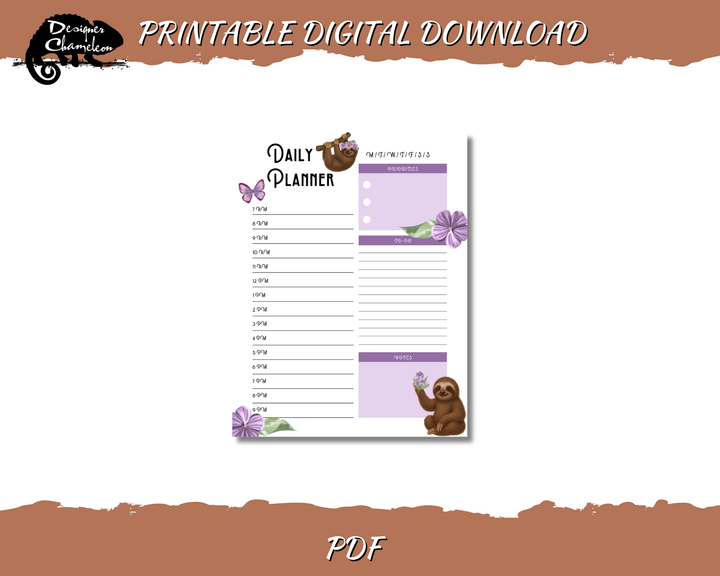 DIGITAL Sweet Sloths Planner Inserts