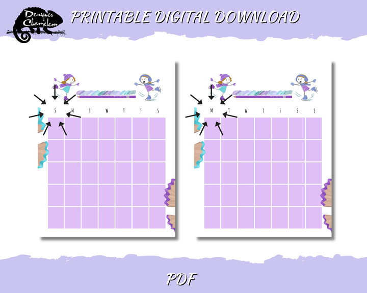 DIGITAL Snow Day Pencil Pals Planner Inserts
