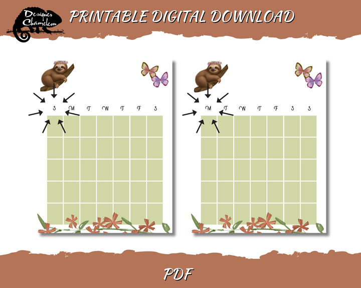 DIGITAL Sweet Sloths Planner Inserts