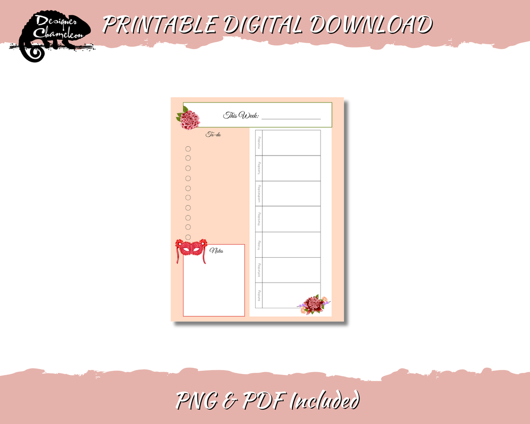 DIGITAL Masquerade Planner Inserts
