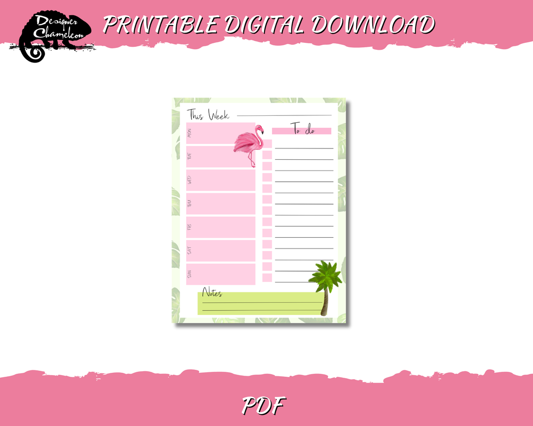 DIGITAL Pink Flamingo Planner Inserts