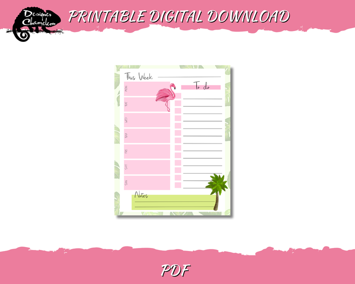 DIGITAL Pink Flamingo Planner Inserts