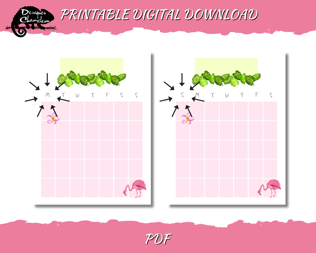 DIGITAL Pink Flamingo Planner Inserts