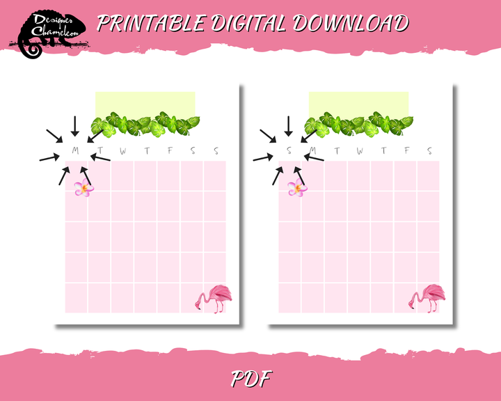DIGITAL Pink Flamingo Planner Inserts