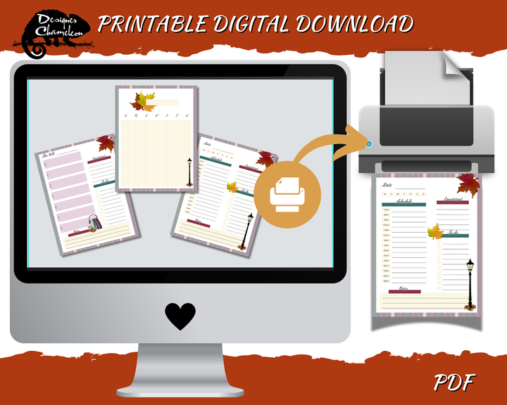 DIGITAL Autumn in the Park Planner Inserts