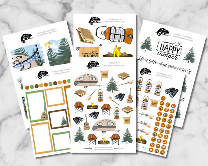 Happy Camper Sticker Collection