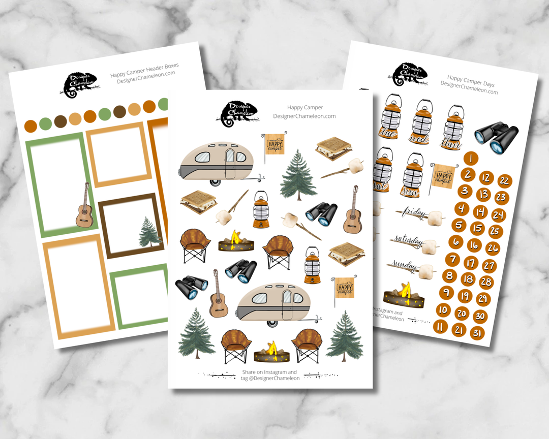 Happy Camper Sticker Collection