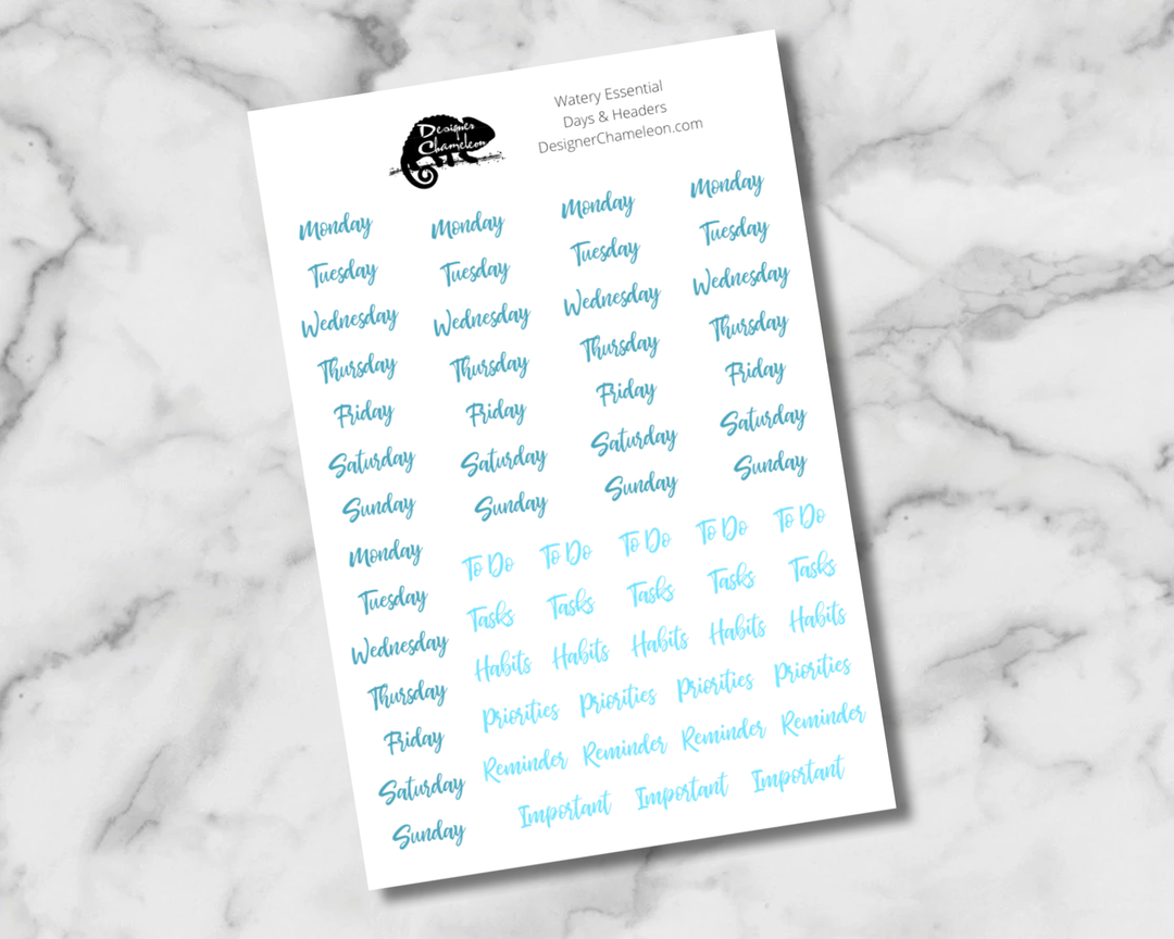 Watery Essentials Stickers