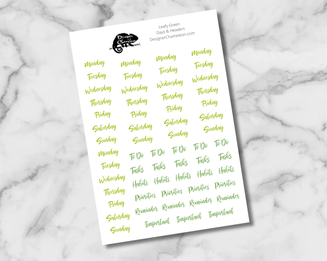 Leafy Green Essentials Stickers
