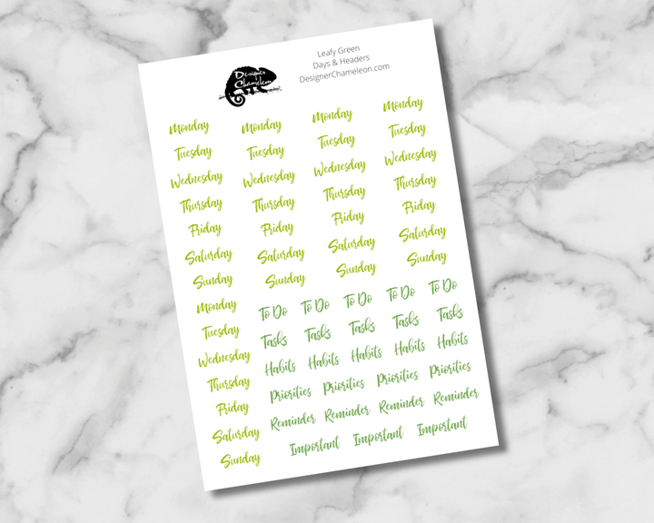 Leafy Green Essentials Stickers
