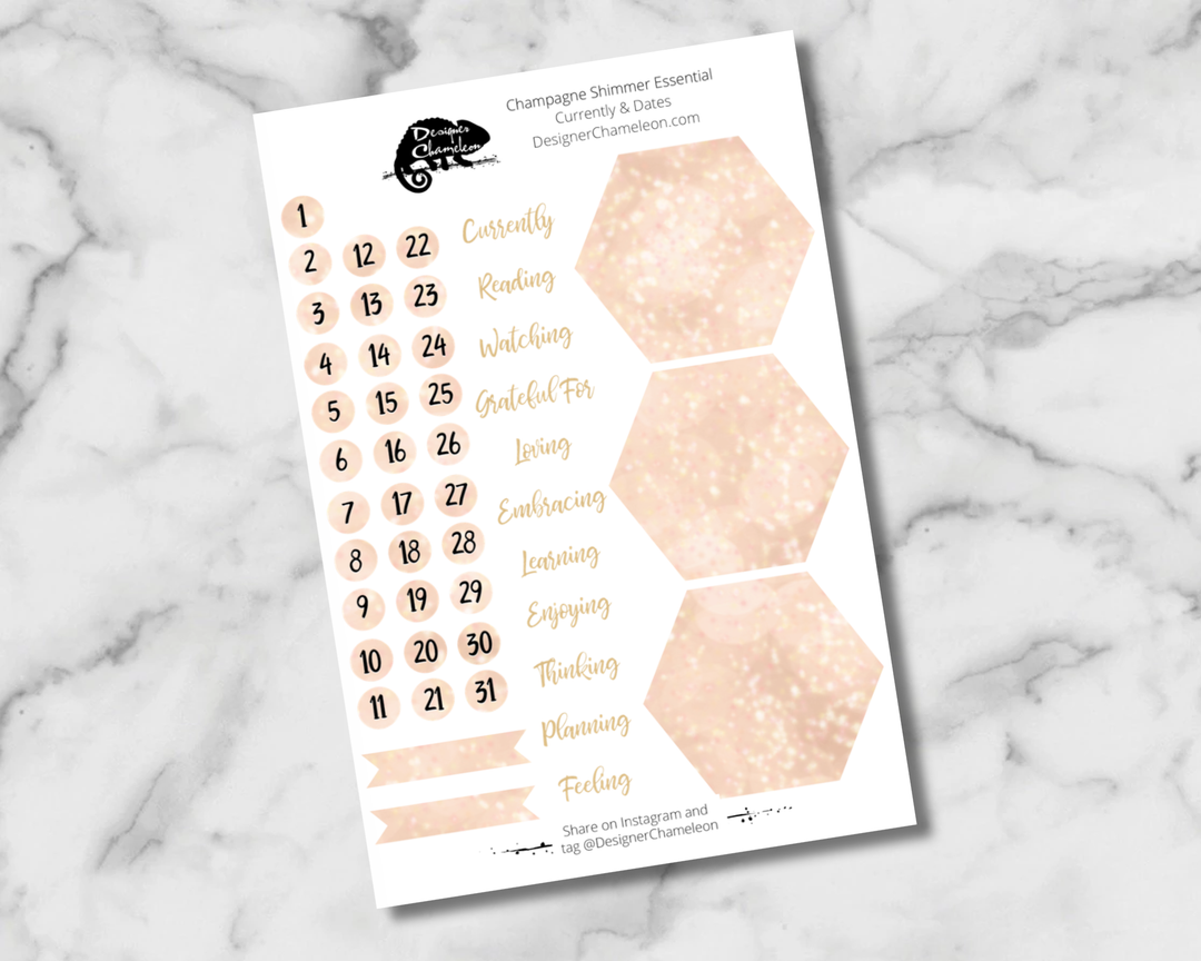 Champagne Shimmer Essentials Stickers