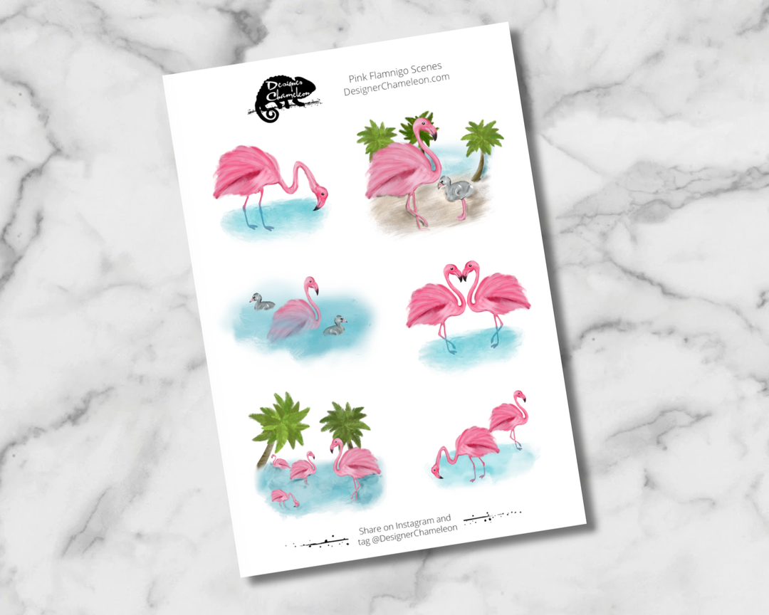 Pink Flamingo Sticker Collection