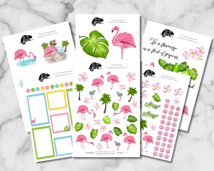 Pink Flamingo Sticker Collection