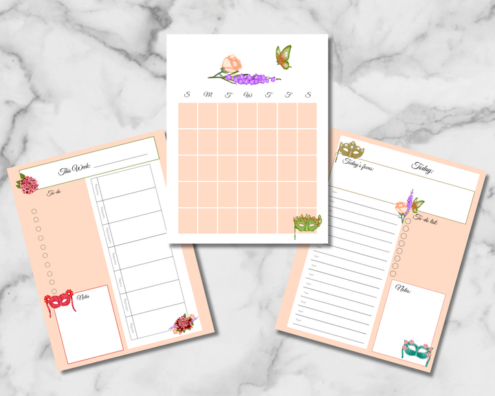 Masquerade Planner Inserts