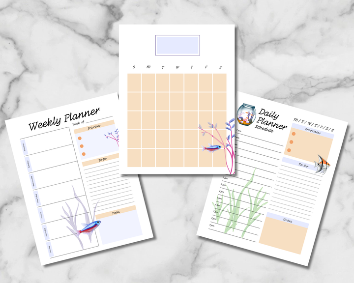 Fish Tank Planner Inserts