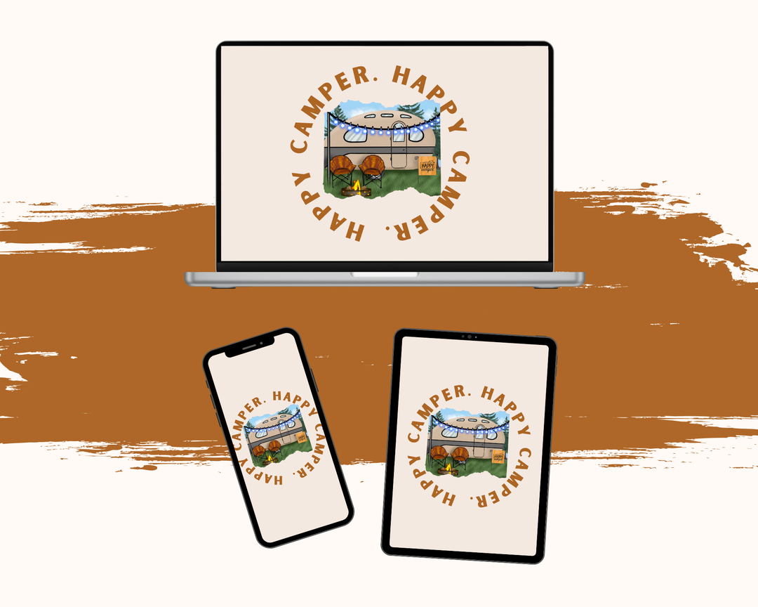 DIGITAL Happy Camper Screen Wallpaper Backgrounds