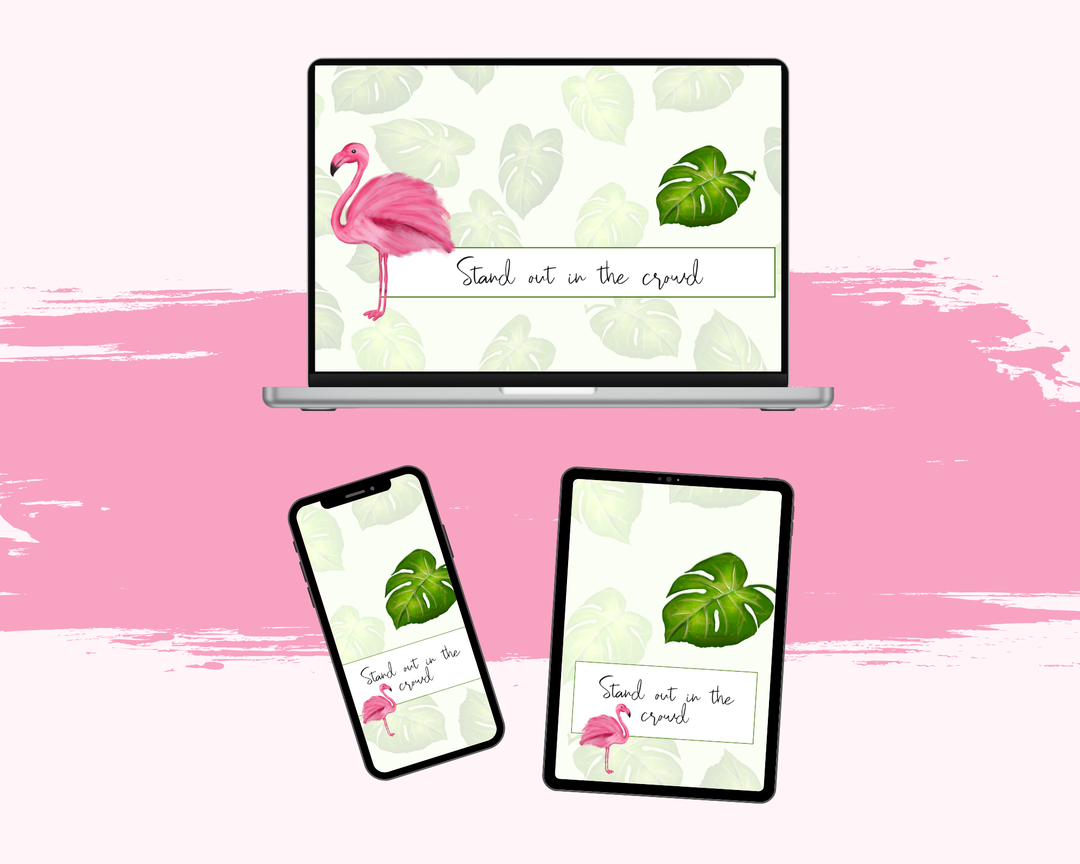 DIGITAL Pink Flamingo Screen Wallpaper Backgrounds